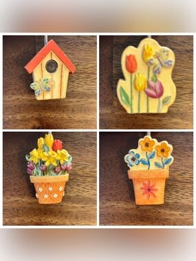 Set a 12 springtime cottage core shower curtain hooks girls bathroom decor